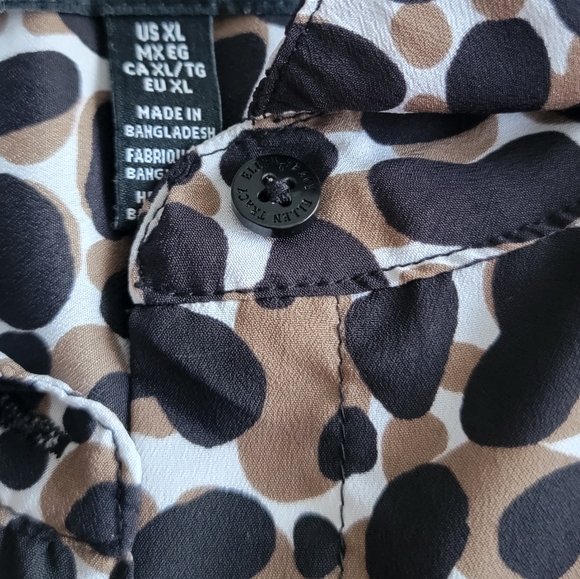 ELLEN TRACY WOMEN'S LONG SLEEVE SHEER BLOUSE XL Black|Mocha|White - Picture 9 of 14